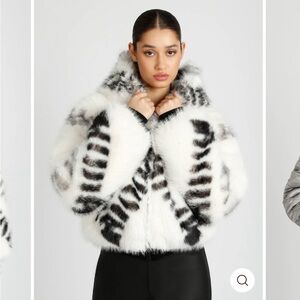 blanc noir White and Black Patterned Jacket